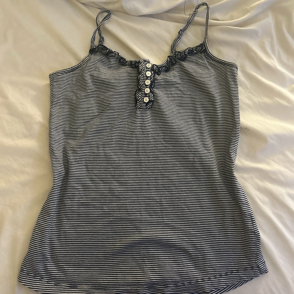Talbots Black and White Striped Camisole